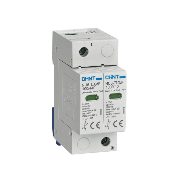 CHINT Ограничитель имп. перенапр. NU6-IIG 2Р In=15kA Uc=440B Im=40kA (R)