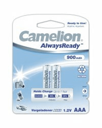 Аккумулятор CAMELION ААА ALWAYS READY R3 900 mAh Ni-Mh BL-2 (кратно 2)