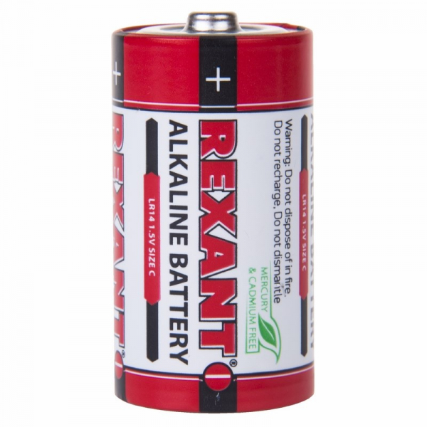 Алкалиновая  батарейка тип  С/LR14   &quot;REXANT&quot;   2 шт   1,5 V     8000 mAh   блистер 30-1014