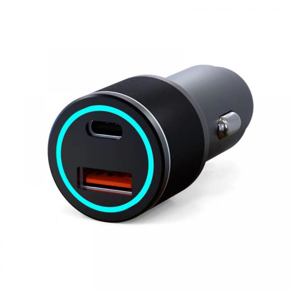 Автомобильное зарядное устройство c двумя портами (USB-C + USB-A) c LED-подсветкой, 48Вт REXANT (кратно 1)