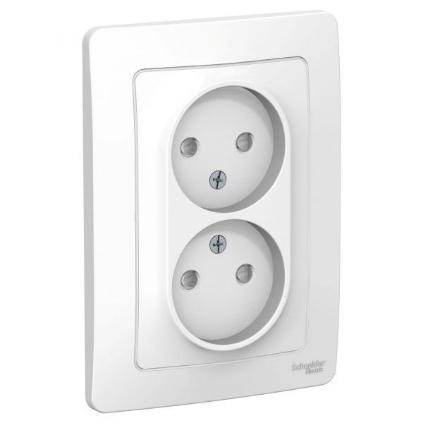 Розетка двухместная без заземляющих контактов со шторками 16А 250В IP20 BLANCA БЕЛЫЙ скрытая установка BLNRS000121