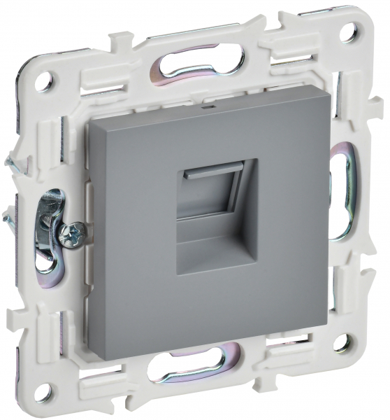 Розетка компьютерная RJ45 категория 5E SKANDY SK-K01Gr СЕРЫЙ IEK