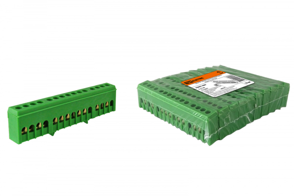 Шина нулевая 6х9мм 15 групп  в изоляторе на DIN-рейку IP20 TDM