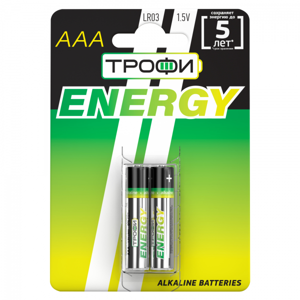 Батарейка Трофи LR03-2BL ECO (20/480/17280) (кратно 2)
