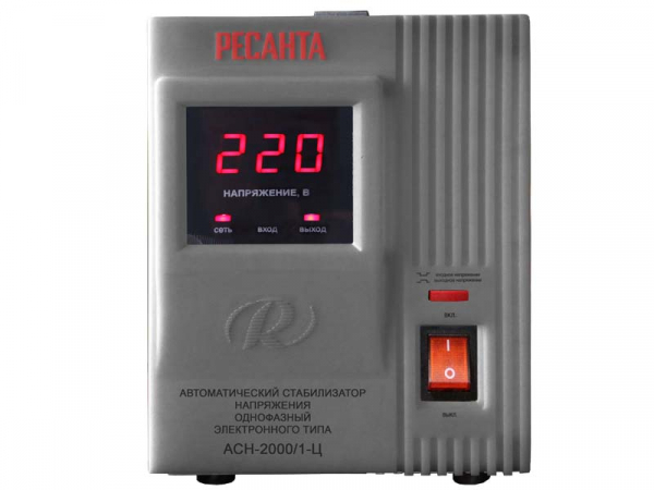 Стабилизатор однофазный 2,0кВа цифровой, напольный АСН-2000/1-Ц Ресанта