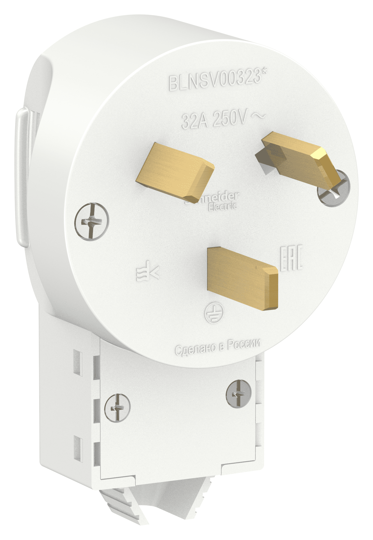 Вилка силовая Schneider Electric BLANCA, скрытая установка, 2Р+N, 32А, 250В, белая  BLNSV003231