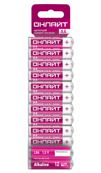Элемент питания ОНЛАЙТ 90 636 OBT-ALK-LR6-BP12 (кратно 12)