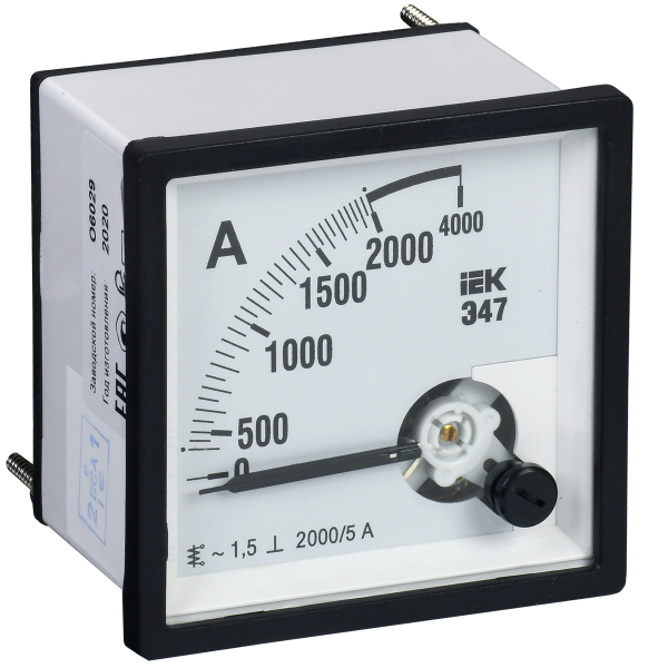 Амперметр IEK Э47 2000/5А класс точности 1,5 96х96мм