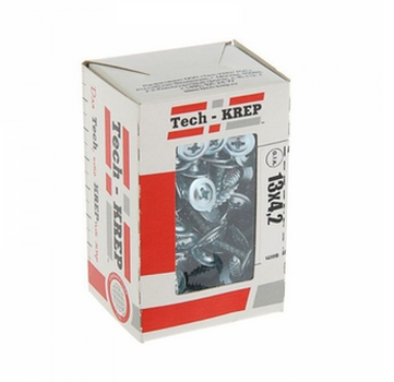 Саморез с прессшайбой острый 4,2х13 (200 шт) - коробка с ок. Tech-Krep