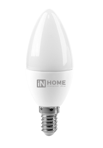 Светодиодная лампа IN HOME С37  6Вт 230В 4000К Е14