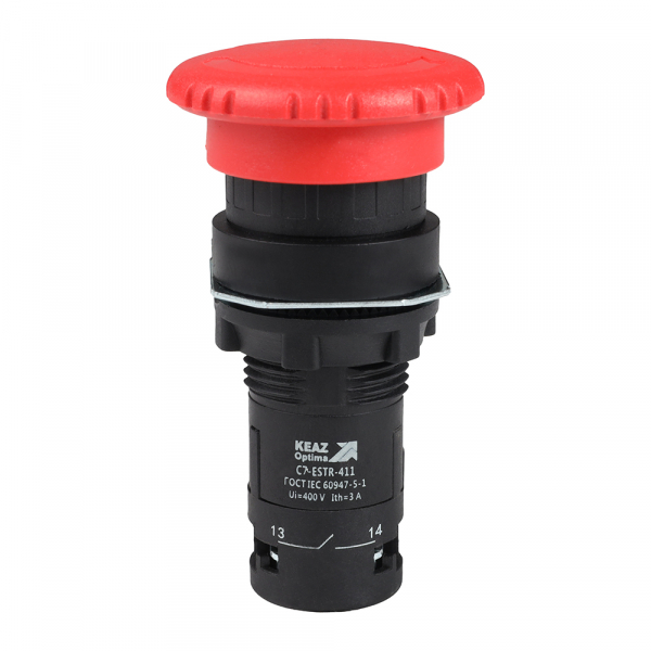 Кнопка аварийного останова OptiSignal Compact D22 С7-ESTR-411 красная 1НО+1НЗ XB7ES545P (кратно 1)