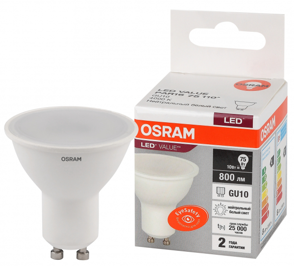 Светодиодная лампа OSRAM PAR16 10Вт 230В 4000К GU10