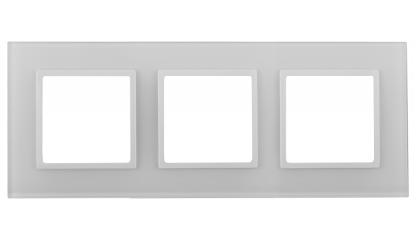 ЭРА Elegance Белый+Белый Рамка 3-местная стекло 14-5103-01