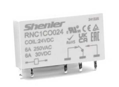 Реле RNC1CO024, 1CO, 6A(250VAC/30VDC), 24VDC, для печатных плат и цоколей SNB05/SNC05, IP60