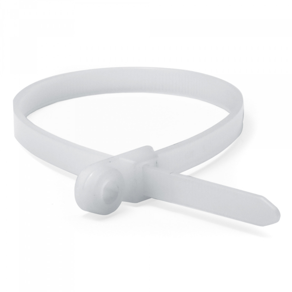 Хомут (стяжка) с монт. отверстием 3,6 х 150 бел. P6.6 (100шт) DKC 252150SR-I (кратно 100)