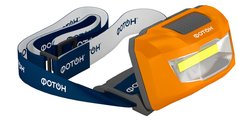 Фонарь налобный светодиодный Фотон SH-600 (3Вт, 3xLR03 в комплекте) 3 режима, белый/оранжевый