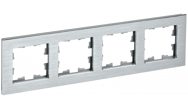 BRITE Рамка 4-мест. РУ-4-1-БрА металл алюм. IEK