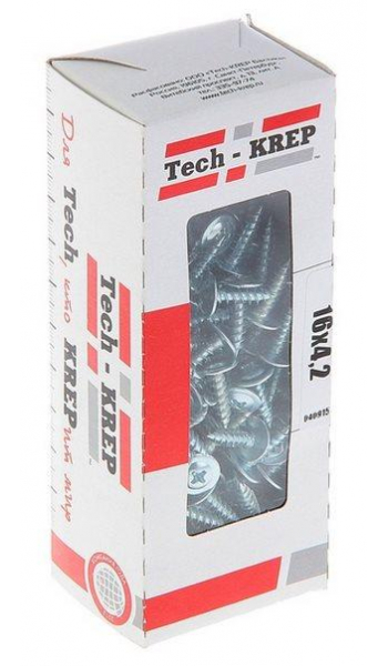 Саморез с прессшайбой острый 4,2х16 (200 шт) - коробка с ок. Tech-Krep