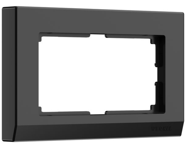 Werkel  Stark Черный Рамка для 2-местной розетки WL04-Frame-01-DBL-black/ a040285