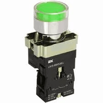 Кнопка управления IEK LAY5-BW3361  c подсветкой зеленая 1з