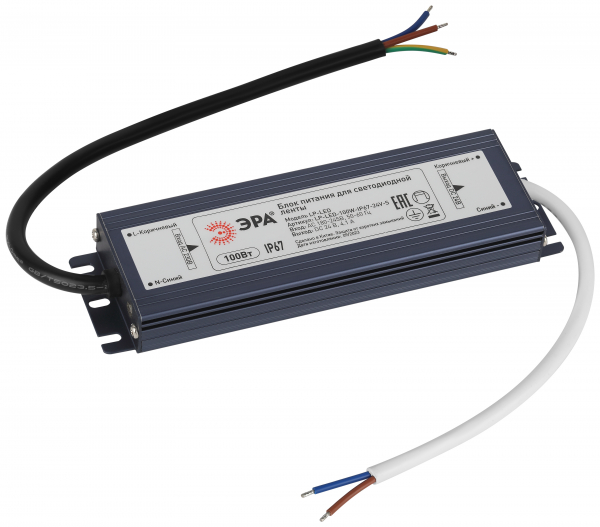 ЭРА Драйвер 24V 100Вт  IP67 182х52х20  LP-LED 100W-IP67-24V-S (кратно 1)