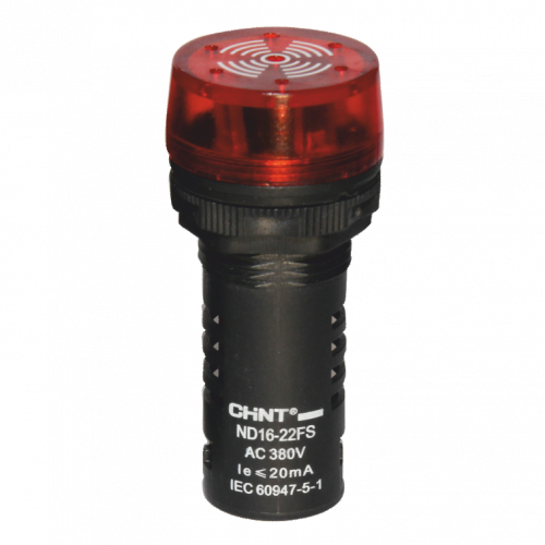 Сигнализатор звуковой ND16-22FS Φ22 мм красный LED АС/DC24В (R)(CHINT)