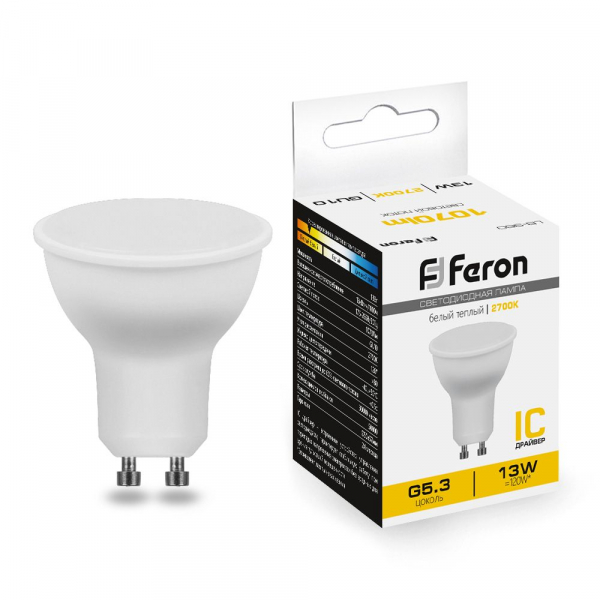 Светодиодная лампа Feron  (13W) 230V GU10 2700K MR16, LB-960