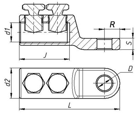 Наконечник болтовой 2НБ-3-001 (150-240) ЗЭТАРУС