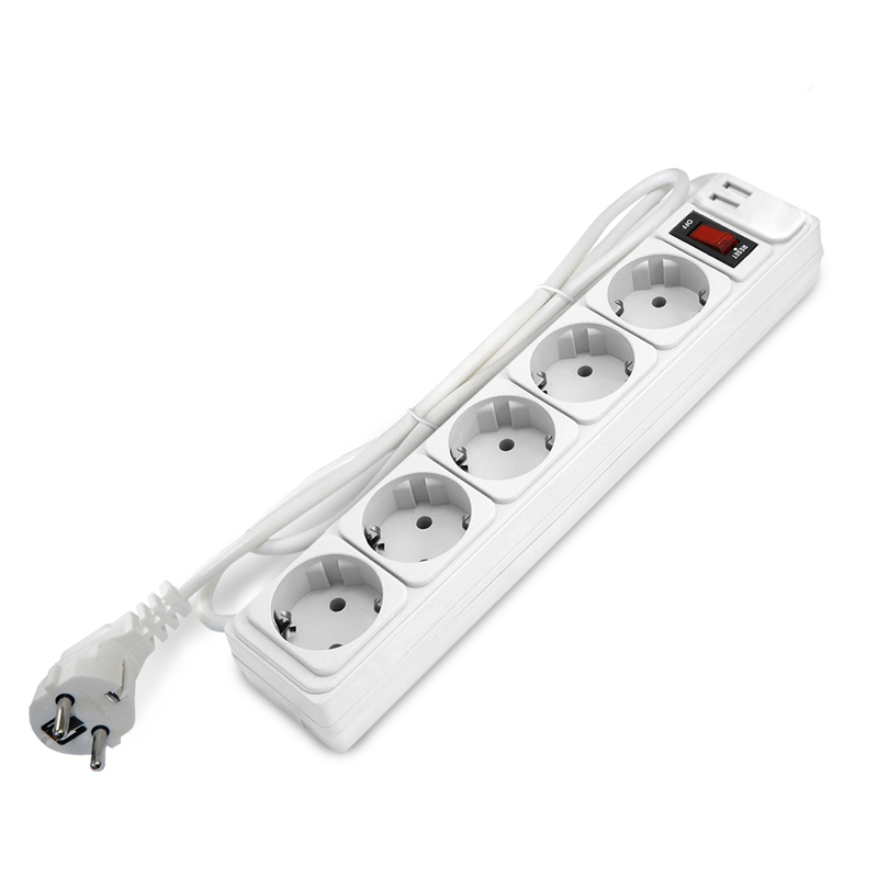 Фильтр-удлинитель &quot;DOMTOK&quot; 5гн. с USB type-A + type-A, ПВС 3*1, 10А/2,2кВт белый 1,8м