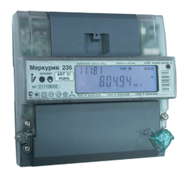 Счетчик Меркурий 236 ART-03 PQRS 5-10А 380В DIN ЖКИ RS-485 1 тарифный + подбор трансформатора тока