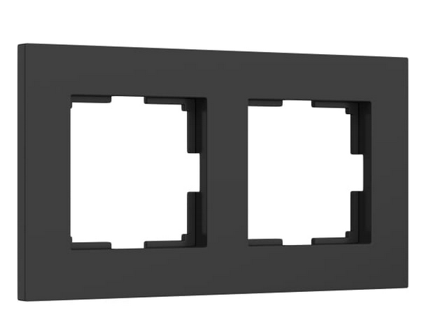 Werkel Рамка на 2 поста Slab (черный матовый) W0022908