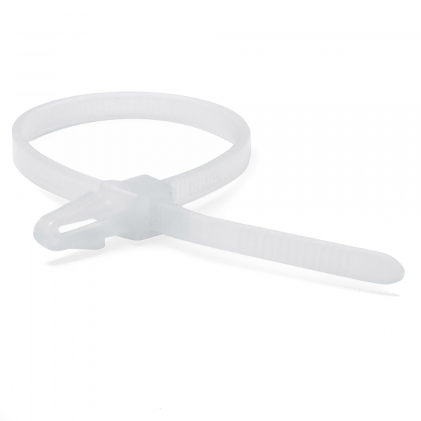 Хомут (стяжка) нейлон 4,8 х 200 бел. P6.6 с основанием (100шт) DKC 252205SR-M (кратно 100)