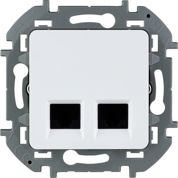 Розетка компьютерная двухместная RJ45 6 UTP IP20 LEGRAND INSPIRIA БЕЛЫЙ скрытая установка 673840