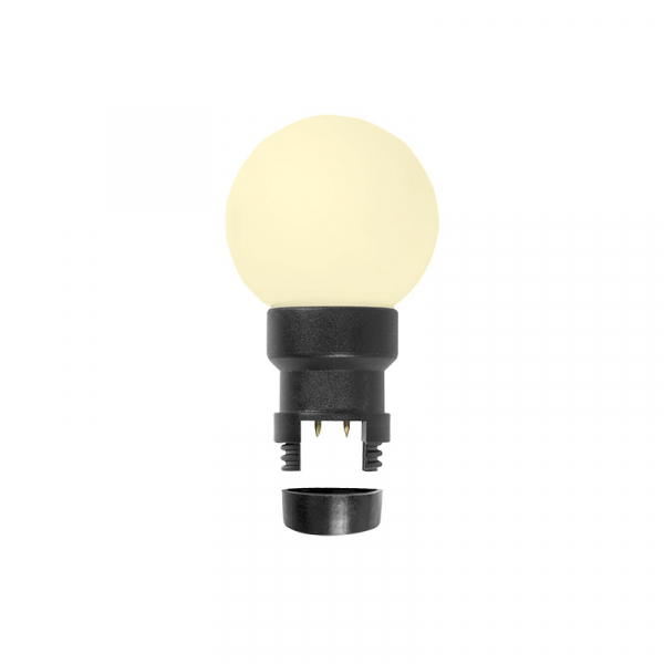 Лампа шар 6 LED для белт-лайта, цвет: Теплый белый, O45мм, белая матовая колба 405-146