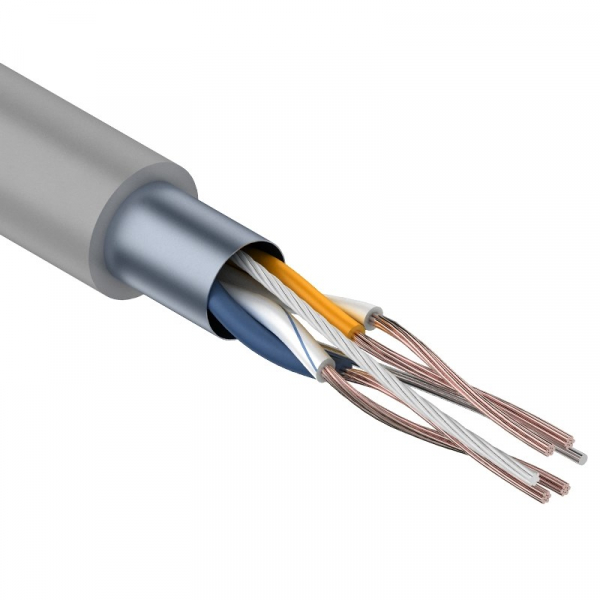 Кабель информационный F/UTP категория 5е 2х2х24AWG 305м (медь) PVC STRANDED серый REXANT