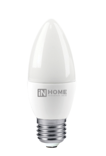 Светодиодная лампа IN HOME С37  6Вт 230В 3000К Е27