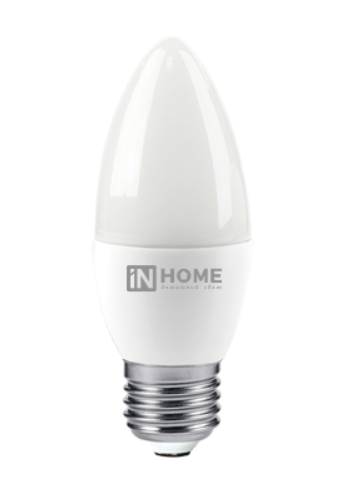 Светодиодная лампа IN HOME С37  8Вт 230В 4000К Е27