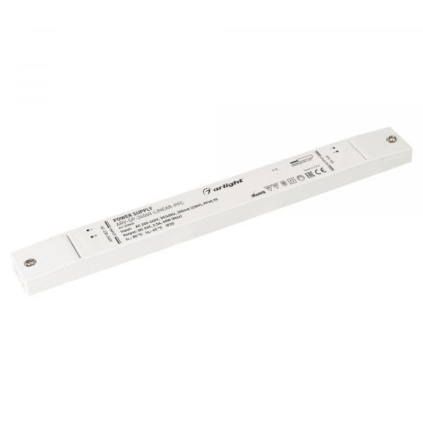 Arlight Драйвер 24V 60Вт IP20 300х30х16 ARV-SP-24060-LINEAR-PFC (24V, 2.5A, 60W)