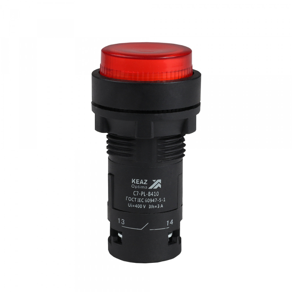 Кнопка с подсветкой OptiSignal Compact D22 С7-PL-B410 красная 1НО 24 В AC/DC XB7NW34B1 (кратно 1)