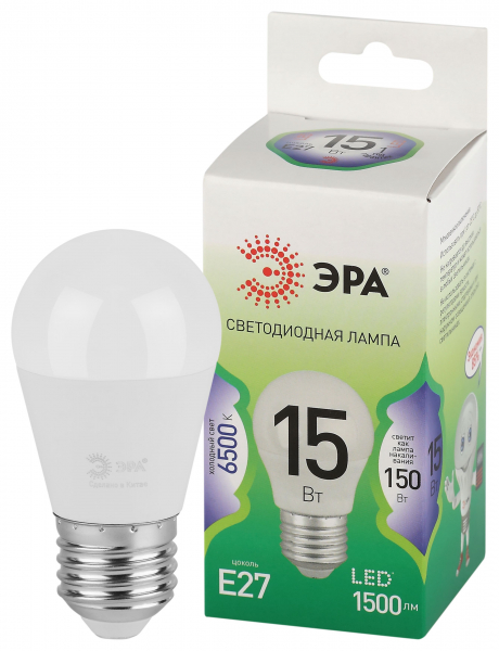 Лампочка светодиодная ЭРА GREEN LINE LED B35-15W-865-E27 GL E27 15 Вт свеча холодный свет (кратно 1)