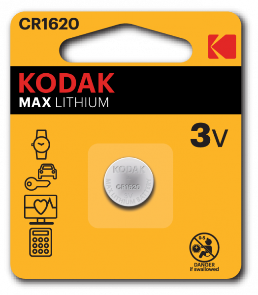 Элемент питания Kodak CR1620-1BL (60/240/50400) 1 шт. в блистере