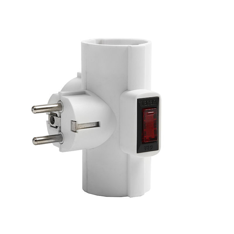 Разветвитель 3гн. Т-образный с термовыключателем с/з з/ш 250В 3500Вт