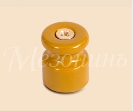 МезонинЪ Песочное Золото Изолятор керамический для наружного монтажа электропровода универсальный  GE70025-32 40шт (кратно 40)
