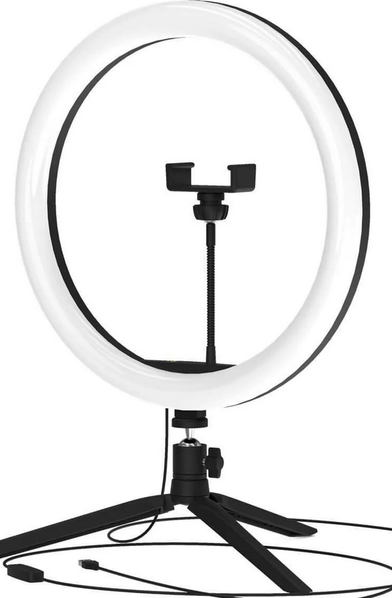 Светильник светодиодный кольцевой Gauss Ring Light RL003 d 30см с комплектом креплений для телефона. От USB, пульт в комплекте (3 цветовых температур)