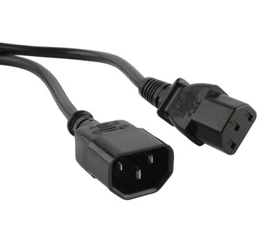 Hyperline PWC-IEC13-IEC14-5.0-BK Кабель питания монитор-компьютер IEC 320 C13 - IEC 320 C14 (3x1.00), 10A, прямая вилка, 5м, цвет черный