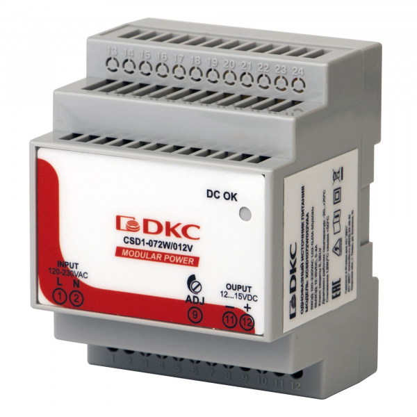 Источник питания ДКС MODULAR POWER, 1p, 72Вт, 5А, 12В