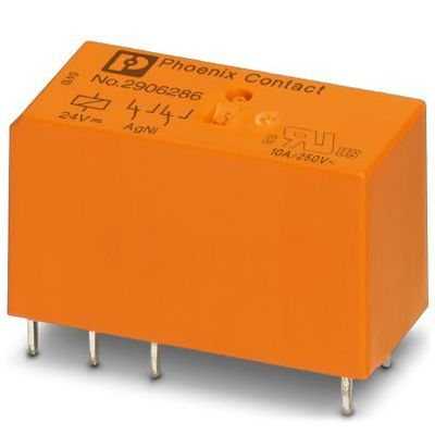 Реле промежуточное 10А 24В постоянный ток 2ПК узкое Phoenix contact REL-MR-BL- 24DC/21-21