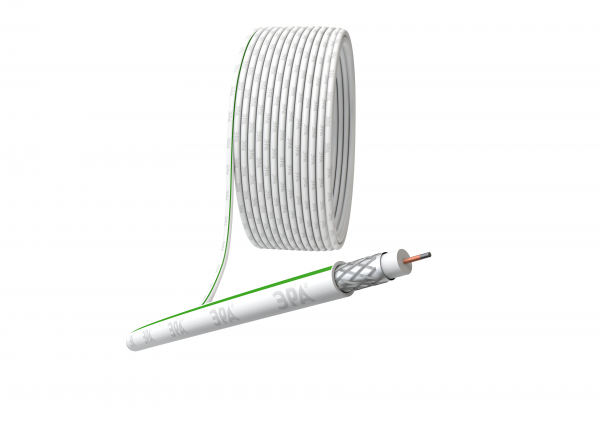 Кабель коаксиальный SAT 703 B,75 Ом, CCS/(оплётка Al, 75%), PVC,цвет белый,  бухта 10 м, SIMPLE ЭРА