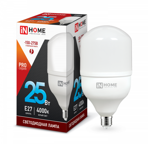 Светодиодная лампа LED-HP-PRO 25Вт 230В E27 4000К 2250Лм IN HOME