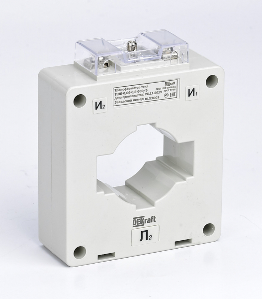 Трансформатор тока DEKraft  ТШП-0,66 0,5S 600/5 10ВА, диаметр 40мм 50112DEK